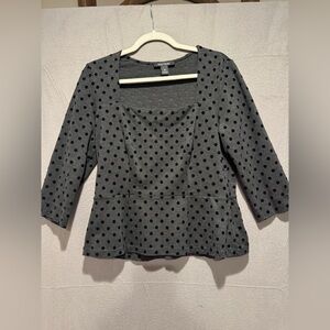 White House Black Market Charcoal Peplum Top